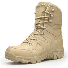 Load image into Gallery viewer, Men High Quality Military Leather Boots Special Force Tactical Desert Combat Boots Man Outdoor Shoes Waterproof Ankle Botas