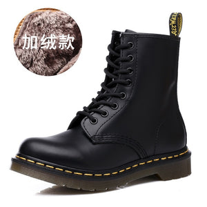 Coturno Men Martin Leather shoes High Top Fashion Winter Warm Snow shoes Dr. Motorcycle Ankle Boots Couple Unisex Doc boots