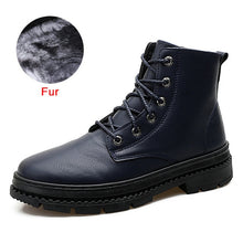 Load image into Gallery viewer, DEKABR Ankle Boots Men Leather Winter Boots Waterproof Fashion Motorcycle Boots Classic Britain Style Male Work Safty Shoes