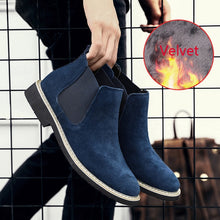 Load image into Gallery viewer, Fashion Tide Boots Men Big Size Mens Shoes Casual Pointed Toe Chelsea Boots Men Genuine Leather Suede Slip on Great Design