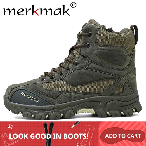 Merkmak 2019 New Winter Men Boots Ankle Rubber Military Combat Boots Men Sneakers Casual Shoes Outdoor Work Safety Boots Man