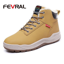 Load image into Gallery viewer, FEVRAL Warm Short Plush Men&#39;s Winter Casual Shoes Thick Bottom Waterproof Ankle Boots Men Soft Comfortable Classic Snow Boots