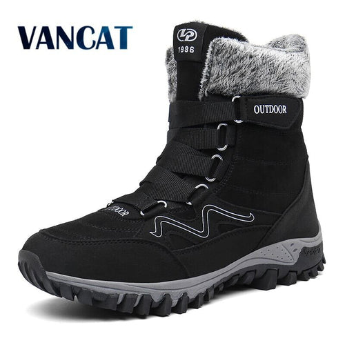 New Winter Men's Boots Plush Warm Ankle Boots Waterproof Leather Snow Boots Outdoor Desert Boots Military Boot Big Size 39-46