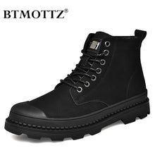 Load image into Gallery viewer, Warm Winter Men Boots Genuine Leather Ankle Boots Men Winter Work Shoes Men Military Army Fur Snow Boots for Men Botas BTMOTTZ