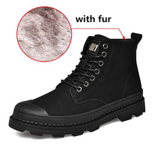 Load image into Gallery viewer, Warm Winter Men Boots Genuine Leather Ankle Boots Men Winter Work Shoes Men Military Army Fur Snow Boots for Men Botas BTMOTTZ