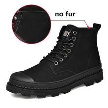 Load image into Gallery viewer, Warm Winter Men Boots Genuine Leather Ankle Boots Men Winter Work Shoes Men Military Army Fur Snow Boots for Men Botas BTMOTTZ