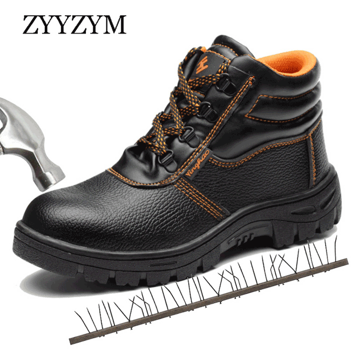 ZYYZYM Steel Toe Shoes Men Safety Work Boots Autumn Winter High Style Men Work Safety Shoes Anti-piercing Protection Footwear