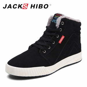 JACKSHIBO High Quality Snow Boots Winter Shoes Mens Footwear Add Fur Warm Ankle Boots Winter Sneakers for Men Botas Hombre